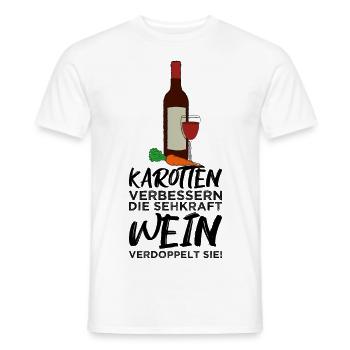 Les carottes améliorent la vue, le vin les double! - T-shirt homme - blanc - Devant - AI Model Male 178 dark (178cm)