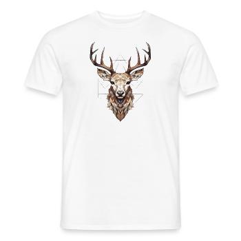 Cerf géométrique - T-shirt homme - blanc - Devant - AI Model Male 178 dark (178cm)