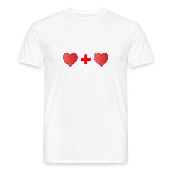 Herz Partnerdesign - Männer T-Shirt - Weiß - Vorne - AI Model Male 178 dark (178cm)