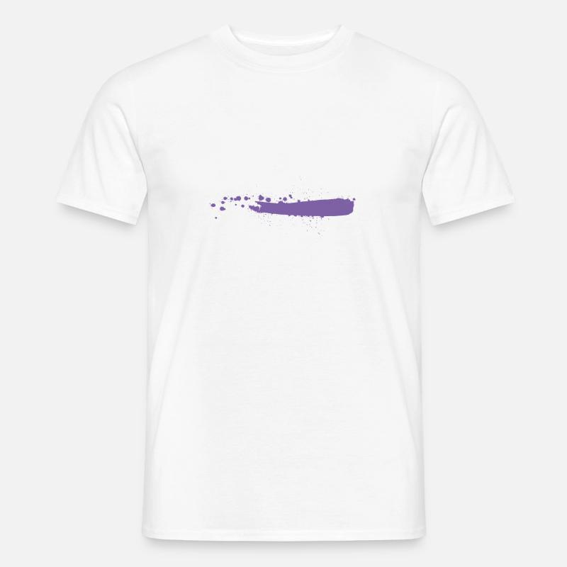Farbstrich magenta Klecks Farbspritzer Geschenk - Männer T-Shirt - Weiß