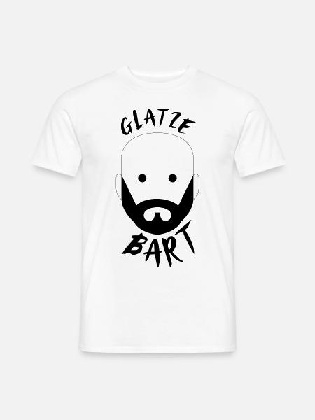 Glatze Bart - Männer T-Shirt - Weiß