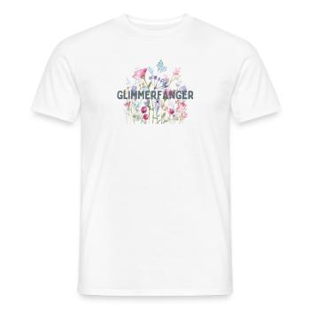 Blumen | Sticker | Glimmerfänger - Männer T-Shirt - Weiß - Vorne - AI Model Male 178 dark (178cm)