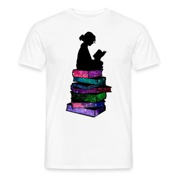 Lecture cosmique - T-shirt homme - blanc - Devant - AI Model Male 178 dark (178cm)