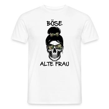 Böse alte Frau Totenkopf mit Dutt Camouflage Rock - Männer T-Shirt - Weiß - Vorne - AI Model Male 178 dark (178cm)
