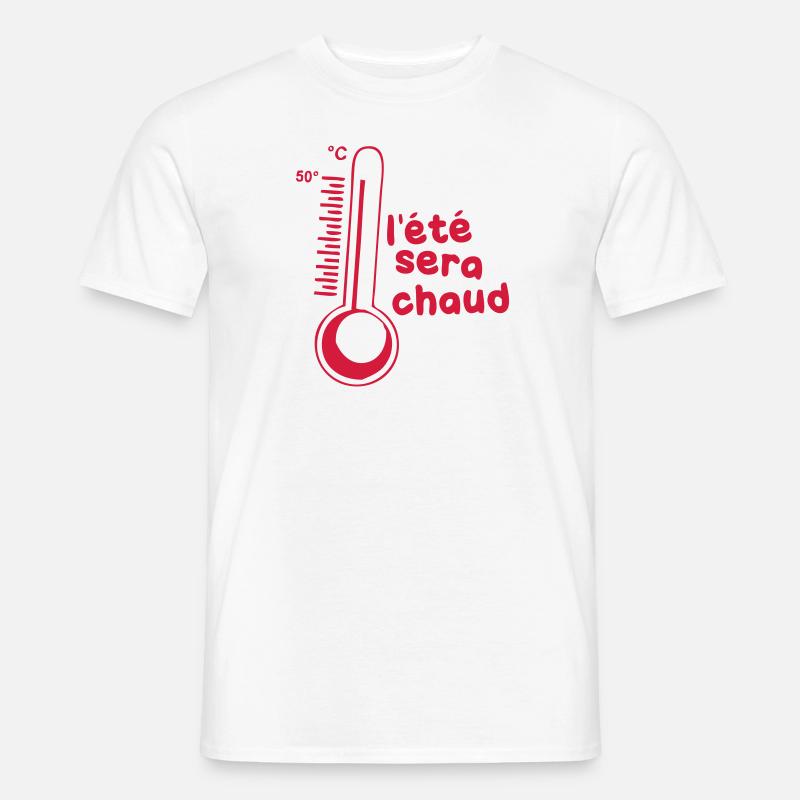 Sommer wird heiß brenn sein - Männer T-Shirt - Weiß