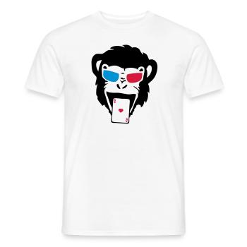 Affe Gorilla Affe tete5 poker2 - Männer T-Shirt - Weiß - Vorne - AI Model Male 178 dark (178cm)