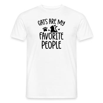 KATZEN SIND MEINE LIEBLINGSMESCHEN SPRUCH MOTIV - Männer T-Shirt - Weiß - Vorne - AI Model Male 178 dark (178cm)