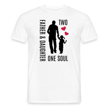 Père fille tenant la main coeur âme meilleur papa - T-shirt homme - blanc - Devant - AI Model Male 178 dark (178cm)