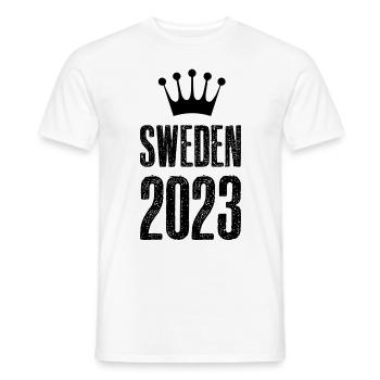 Sweden 2023 Krona - Men's T-Shirt - white - Front - AI Model Male 178 dark (178cm)