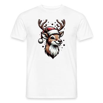 Happy Reindeer Christmas Xmas - Männer T-Shirt - Weiß - Vorne - AI Model Male 178 dark (178cm)
