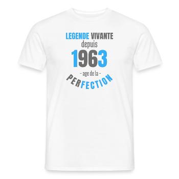 La légende vivante depuis 1963 | anniversaire - T-shirt homme - blanc - Devant - AI Model Male 178 dark (178cm)