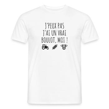 Agriculture , Agriculteur , Ferme , Paysan - T-shirt homme - blanc - Devant - AI Model Male 178 dark (178cm)