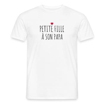 Petite fille à son Papa , Naissance , Enfant - T-shirt homme - blanc - Devant - AI Model Male 178 dark (178cm)