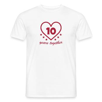 10 , Birthday , Wedding , Marriage , Love , Wife - T-shirt homme - blanc - Devant - AI Model Male 178 dark (178cm)