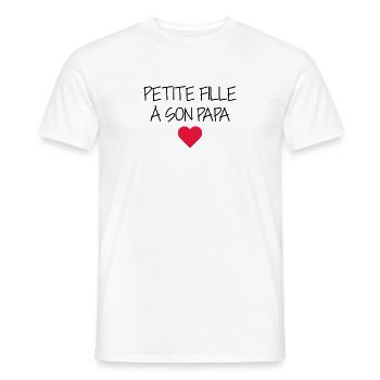 Petite fille à son Papa , Naissance , Enfant - T-shirt homme - blanc - Devant - AI Model Male 178 dark (178cm)