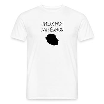 Réunion / 974 / Réunionnais / Réunionnaise - T-shirt homme - blanc - Devant - AI Model Male 178 dark (178cm)