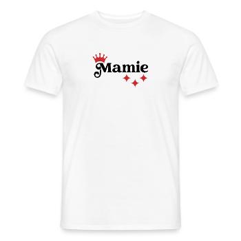 Mamie / Mamy / Grand Mere / Grand-Mère / Bébé - T-shirt homme - blanc - Devant - AI Model Male 178 dark (178cm)