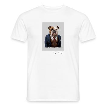 Bulldogge Suited Up - thegentledogs - Männer T-Shirt - Weiß - Vorne - AI Model Male 178 dark (178cm)