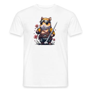 Combat de fleurs de hamster ninja - T-shirt homme - blanc - Devant - AI Model Male 178 dark (178cm)