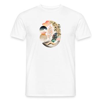 Japandi egg, rundes Design im japandi Style - Männer T-Shirt - Weiß - Vorne - AI Model Male 178 dark (178cm)