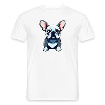 Französische Bulldogge Hund Illustration - Männer T-Shirt - Weiß - Vorne - AI Model Male 178 dark (178cm)
