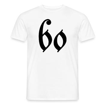 60. 60 ANS. 60e ANNIVERSAIRE. ANNIVERSAIRE 60 ANS. - T-shirt homme - blanc - Devant - AI Model Male 178 dark (178cm)