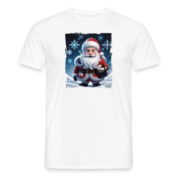 Joyeux Noël neige Noël Noël Vacances Père Noël - T-shirt homme - blanc - Devant - AI Model Male 178 dark (178cm)