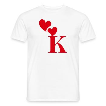 Letter k Red Heart - Men's T-Shirt - white - Front - AI Model Male 178 dark (178cm)