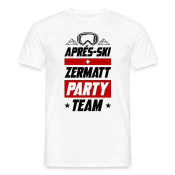 Après Ski Zermatt Party Team - Men's T-Shirt - white - Front - AI Model Male 178 dark (178cm)