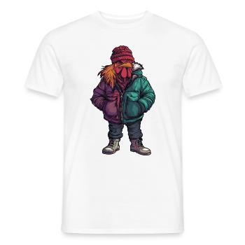 Hahn Lustig Winter - Männer T-Shirt - Weiß - Vorne - AI Model Male 178 dark (178cm)