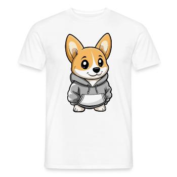 Chien Corgi Drôle - T-shirt homme - blanc - Devant - AI Model Male 178 dark (178cm)