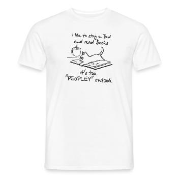 I like to stay in Bed - Katze - Männer T-Shirt - Weiß - Vorne - AI Model Male 178 dark (178cm)