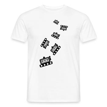 One-armed bandit silhouette icon - Men's T-Shirt - white - Front - AI Model Male 178 dark (178cm)