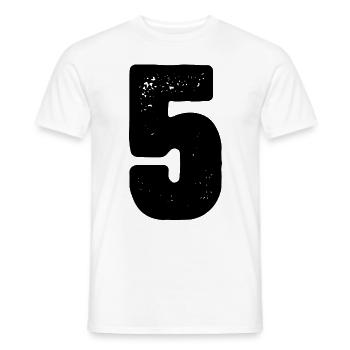 5 Number jersey - Men's T-Shirt - white - Front - AI Model Male 178 dark (178cm)