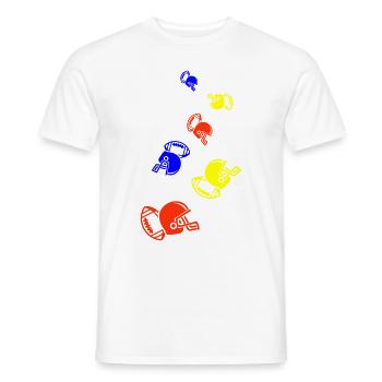 Casque de football - T-shirt homme - blanc - Devant - AI Model Male 178 dark (178cm)