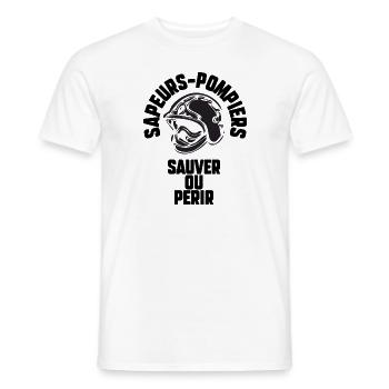 Sapeur pompier - T-shirt homme - blanc - Devant - AI Model Male 178 dark (178cm)