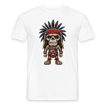 Squelette indien Apache - T-shirt homme - blanc - Devant - AI Model Male 178 dark (178cm)