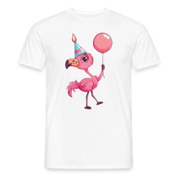 Bande dessinée d’anniversaire Flamingo - T-shirt homme - blanc - Devant - AI Model Male 178 dark (178cm)
