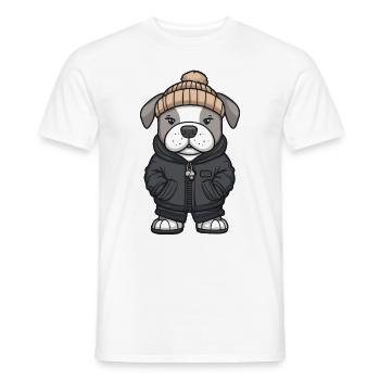 Dogue Argentino Chien Élégant - T-shirt homme - blanc - Devant - AI Model Male 178 dark (178cm)