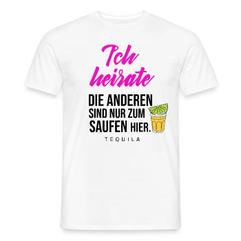 Bachelor Party - I'm Marrying the Others Drinking Tequila - Men's T-Shirt - white - Front - AI Model Male 178 dark (178cm)