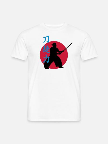samurai_strength_victory_sword_3c - Men's T-Shirt - white
