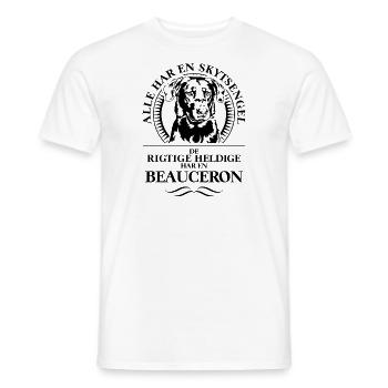 BEAUCERON Skytsengel Hundespruch Hunde Wilsigns - Männer T-Shirt - Weiß - Vorne - AI Model Male 178 dark (178cm)