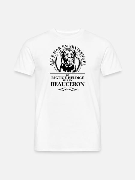 BEAUCERON Skytsengel Hundespruch Hunde Wilsigns - Männer T-Shirt - Weiß