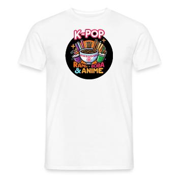 K-pop : Ramen, Boba et Anime - T-shirt homme - blanc - Devant - AI Model Male 178 dark (178cm)