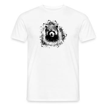 panda rouge,Graffiti,Peinture,panda, ours,noir, - T-shirt homme - blanc - Devant - AI Model Male 178 dark (178cm)