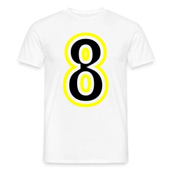 8 Nombre Collège - T-shirt homme - blanc - Devant - AI Model Male 178 dark (178cm)