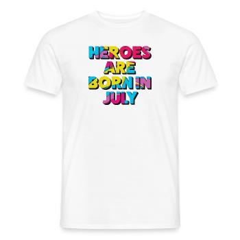Les héros naissent en juillet - T-shirt homme - blanc - Devant - AI Model Male 178 dark (178cm)