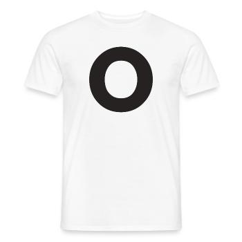 O - Men's T-Shirt - white - Front - AI Model Male 178 dark (178cm)