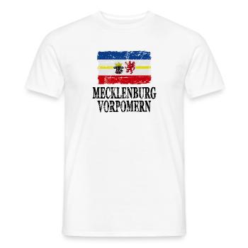 Mecklenburg-Vorpommern Flagge - Männer T-Shirt - Weiß - Vorne - AI Model Male 178 dark (178cm)