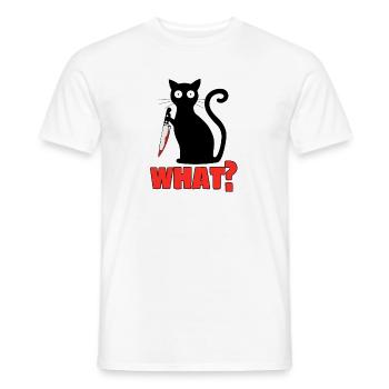 Quoi? Couteau de chat Pyscho Pet Freaky Gift - T-shirt homme - blanc - Devant - AI Model Male 178 dark (178cm)